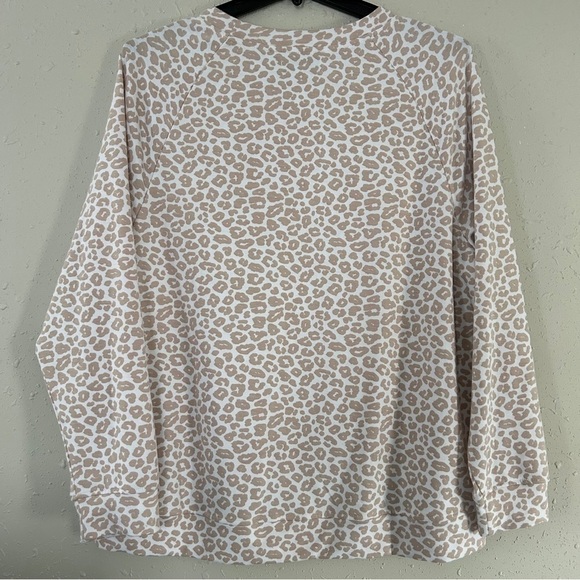 NWT Rae Dunn Animal Print Cream White Crew Neck Sweatshirt Football Mom 1X - Picture 5 of 7